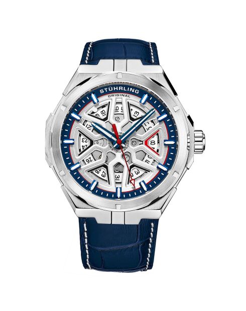 Montre Homme en Cuir Automatique Legacy bleu/argenté