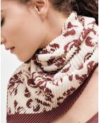 Foulard Celia ivoire/rouge - 90x75 cm