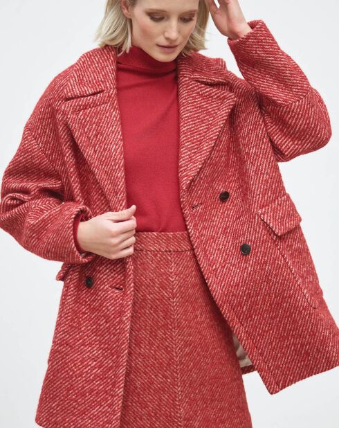 Jupe en Laine mélangée Christy rouge chiné