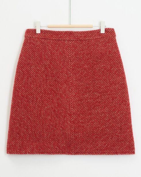 Jupe en Laine mélangée Christy rouge chiné