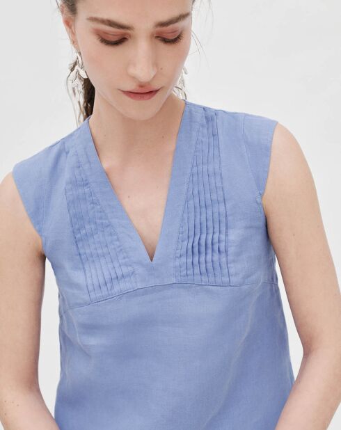 Top 100% Lin Fary B bleu