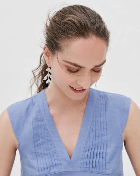 Top 100% Lin Fary B bleu