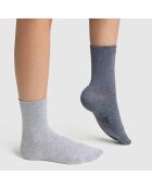 2 Paires de Chaussettes Style grises