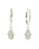 Boucle d'oreilles Charms Hands Diamant 0.19 ct or blanc