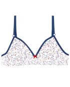 Soutien-gorge souple imprimé bleu/blanc