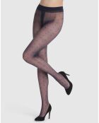 Collants Signature à pois 15 deniers marine