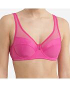 Soutien-gorge emboitant en microfibre et tulle Generous fushia