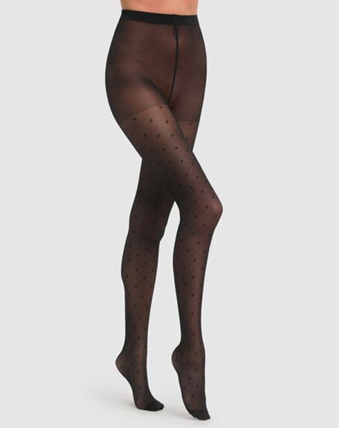 Collants Plumetis 30 deniers noirs