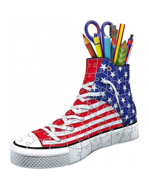 Puzzle 3D porte-crayons pantoufles - 108 pièces