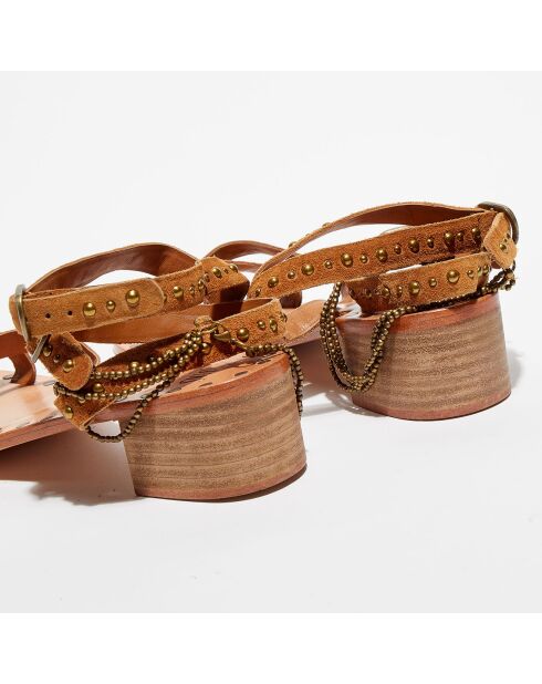 Camelkleurige sandalen van rundleer Victory