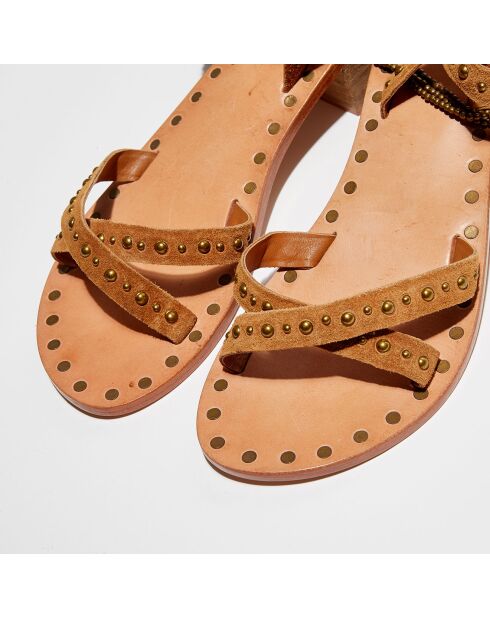 Camelkleurige sandalen van rundleer Victory