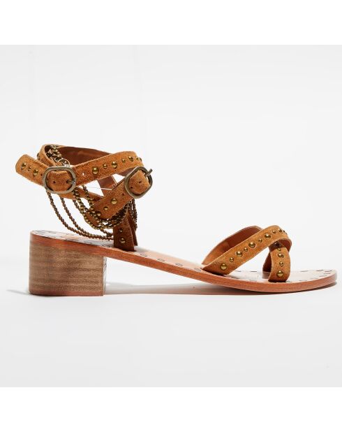 Camelkleurige sandalen van rundleer Victory