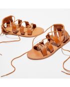 Sandales en Cuir de Vache Brunu naturel