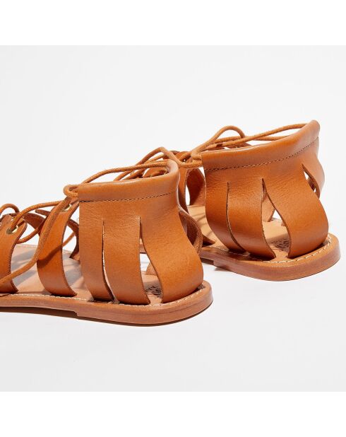 Sandales en Cuir de Vache Brunu naturel
