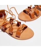 Sandales en Cuir de Vache Brunu naturel