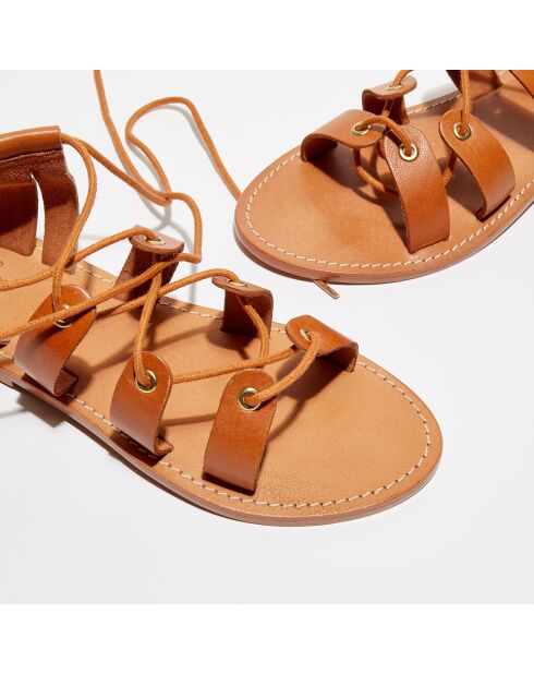 Sandales en Cuir de Vache Brunu naturel