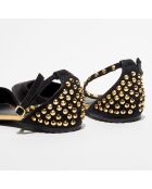 Sandales en Velours de Cuir Sloan noire