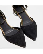 Sandales en Velours de Cuir Sloan noire