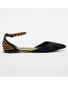 Sandales en Velours de Cuir Sloan noire