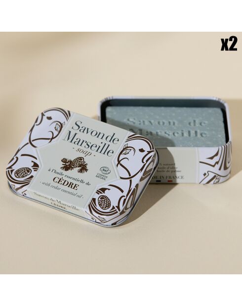 2 Savons de Marseille à l'huile essentielle Cèdre - 2x100 g