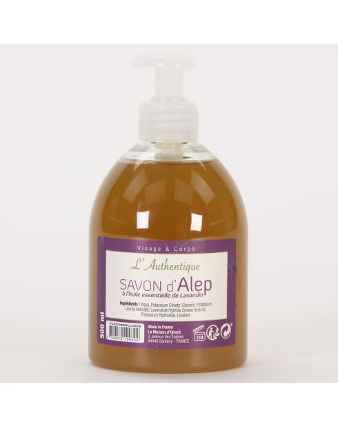 Savon d'Alep liquide à l'huile essentielle Lavandin - 500 ml