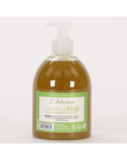 Savon d'Alep liquide à l'huile essentielle Verveine - 500 ml