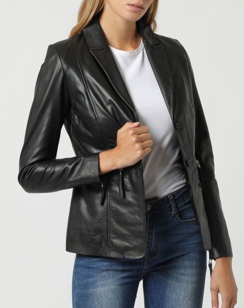 Veste en Cuir Zorane noir