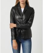 Veste en Cuir Zorane noir