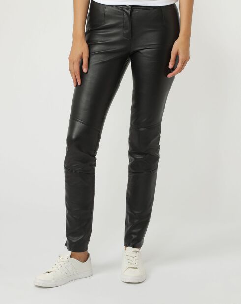 Pantalon en Cuir Célia noir