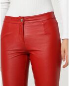 Pantalon en Cuir Célia rouge