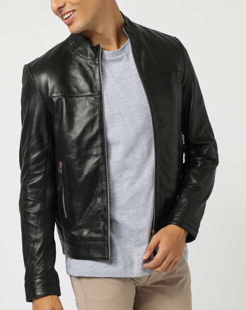 Veste en Cuir Jerome noire