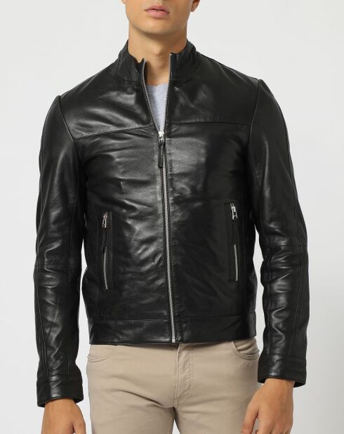Veste en Cuir Jerome noire