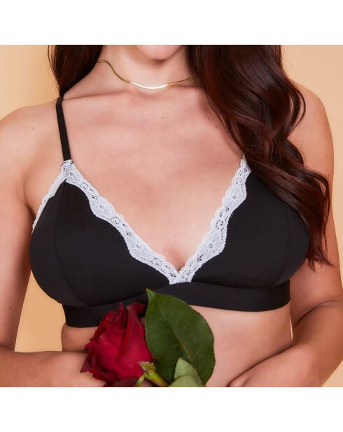 Soutien-gorge sans armatures & Tanga Bessa noirs