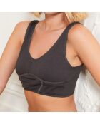 Soutien-gorge sans armatures & Tanga Emma anthracite