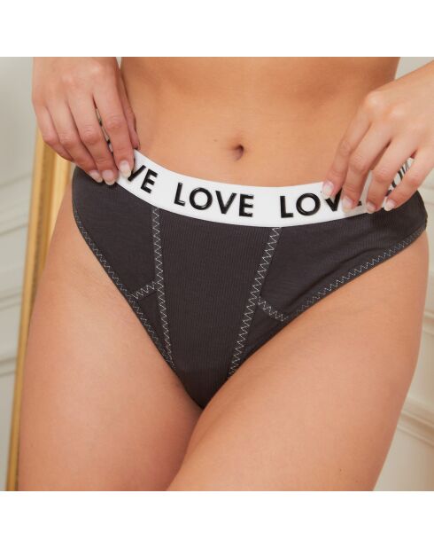 Soutien-gorge sans armatures & Tanga Emma anthracite