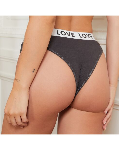 Soutien-gorge sans armatures & Tanga Emma anthracite