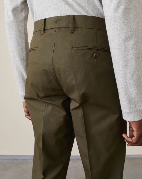 Pantalon slim Laine & Coton Porths olive