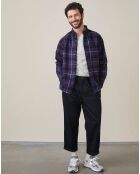 Chemise confort Farel à carreaux bleu marine