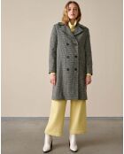 Manteau en Laine mélangée Verone pied-de-poule bleu/vert/écru