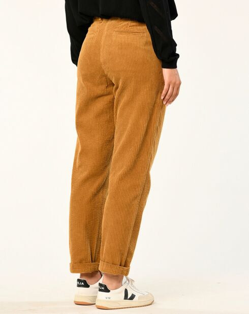 Pantalon en Velours côtelé Miro caramel