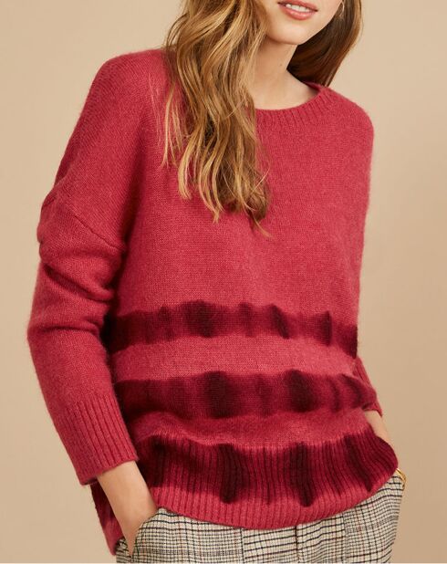 Pull en Mohair & Laine mélangés Gaëlico framboise