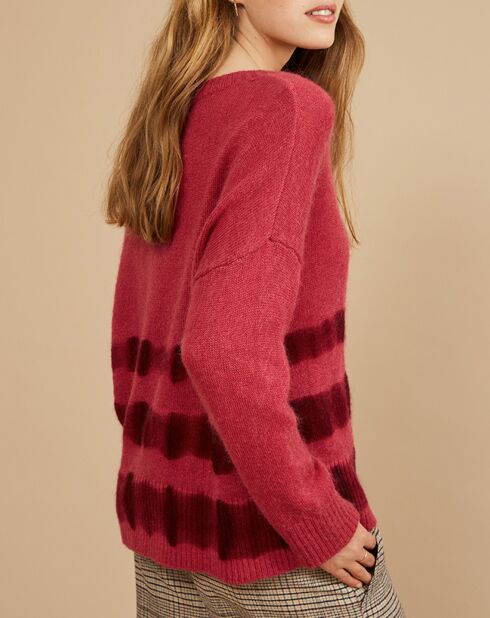 Pull en Mohair & Laine mélangés Gaëlico framboise