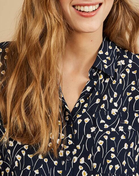 Robe en Crêpe Earl marine