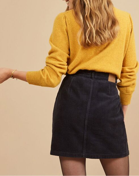 Jupe en Velours côtelé Evelyna réglisse