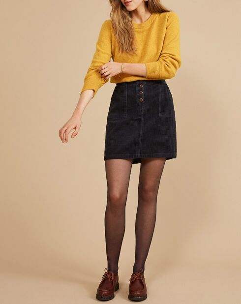 Jupe en Velours côtelé Evelyna réglisse