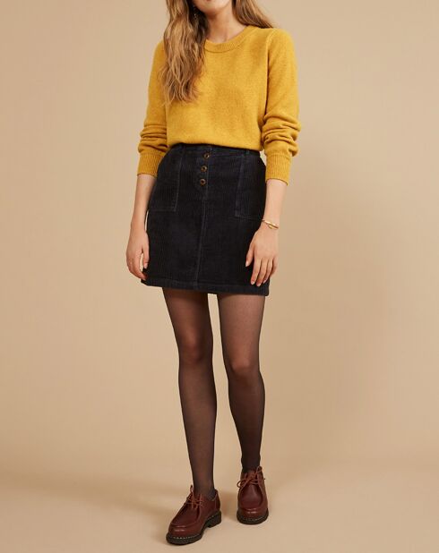 Jupe en Velours côtelé Evelyna réglisse