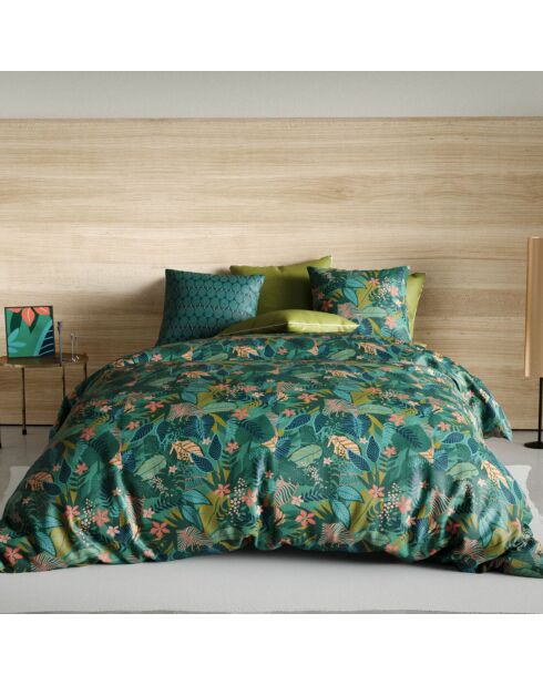 Parure housse de couette Zania verte