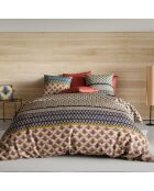 Parure housse de couette 100% Percale de Coton Manille rouge