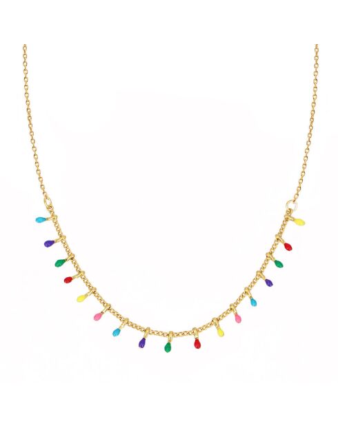Collier Alegria en laiton doré multicolore