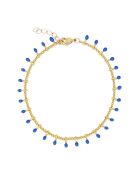 Bracelet Alegria en laiton doré bleu roi